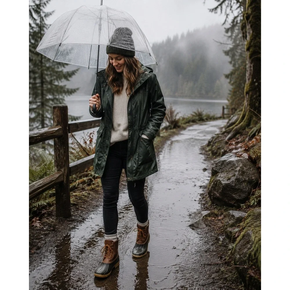 Sperry Women's Saltwater Duck Boots Brown Leather Waterproof Rain Size 9 M
